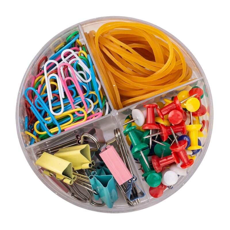 Set accesorii birou (agrafe, elastice, clipsuri, ace) deli